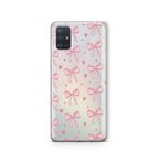 Multitronic Samsung Galaxy M31S ile Uyumlu Pembe Fiyonk Desenli Şeffaf Telefon Kılıfı