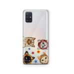 Multitronic Samsung Galaxy M31S ile Uyumlu Sevimli Kediler Desenli Şeffaf Telefon Kılıfı