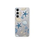 Multitronic Samsung Galaxy M34 5G ile Uyumlu Deniz Kabuğu ve Yıldız Desenli Şeffaf Telefon Kılıfı