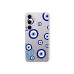 Multitronic Samsung Galaxy M34 5G ile Uyumlu, Gece Nazar Desenli, Şeffaf Telefon Kılıfı