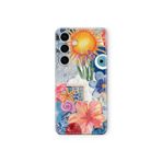 Multitronic Samsung Galaxy M34 5G ile Uyumlu Güneş Çiçekleri ve Nazar Boncuğu Desenli Şeffaf Telefon Kılıfı