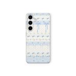 Multitronic Samsung Galaxy M34 5G ile Uyumlu Mavi Fiyonk ve Çiçek Desenli Şeffaf Telefon Kılıfı