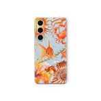 Multitronic Samsung Galaxy M34 5G ile Uyumlu Turuncu Balık Desenli Şeffaf Telefon Kılıfı