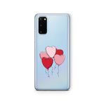 Multitronic Samsung Galaxy S20 ile Uyumlu Kalp Balon Tasarım Baskılı Şeffaf Kılıf