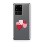 Multitronic Samsung Galaxy S20 Ultra ile Uyumlu Kalp Balon Tasarım Baskılı Şeffaf Kılıf