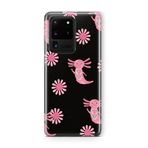 Multitronic Samsung Galaxy S20 Ultra ile Uyumlu Pembe Aksolotl Desenli Şeffaf Telefon Kılıfı