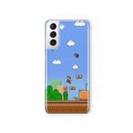 Multitronic Samsung Galaxy S21 ile Uyumlu Mario Tasarım Baskılı Şeffaf Kılıf, laros210248