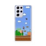 Multitronic Samsung Galaxy S21 Ultra ile Uyumlu Mario Tasarım Baskılı Şeffaf Kılıf, laros21ult0248