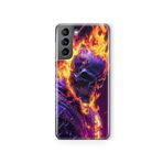 Multitronic Samsung Galaxy S22 ile Uyumlu Ghost Rider Tasarım Baskılı Şeffaf Kılıf