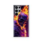 Multitronic Samsung Galaxy S22 Ultra ile Uyumlu Ghost Rider Tasarım Baskılı Şeffaf Kılıf