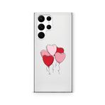 Multitronic Samsung Galaxy S23 Ultra ile Uyumlu Kalp Balon Tasarım Baskılı Şeffaf Kılıf