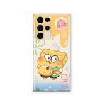 Multitronic Samsung Galaxy S23 Ultra ile Uyumlu SpongeBob Desenli Şeffaf Telefon Kılıfı