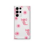Multitronic Samsung Galaxy S24 Ultra ile Uyumlu Pembe Aksolotl Desenli Şeffaf Telefon Kılıfı