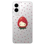 Multitronic Samsung Galaxy S25 Edge ile Uyumlu Çilek Hello Kitty Desenli Şeffaf Telefon Kılıfı