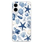 Multitronic Samsung Galaxy S25 Edge ile Uyumlu Deniz Yıldızı ve Kabuklar Desenli Şeffaf Telefon Kılıfı