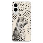 Multitronic Samsung Galaxy S25 Edge ile Uyumlu Leopar Desenli Şeffaf Telefon Kılıfı