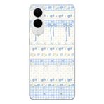 Multitronic Samsung Galaxy S25 Edge ile Uyumlu Mavi Fiyonk ve Çiçek Desenli Şeffaf Telefon Kılıfı