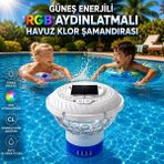 Multizone Güneş Enerjili Rgb LED Havuz Klor Şamandırası Havuz Aydınlatma Lambası Klor Dağıtıcı Uzaktan Kumandalı IP67 Su Geçirmez