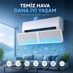 Multizone Klima Yönlendirici Aparat Filtreli Klima Hava Deflektörü Ayarlanabilir Split Klima Uyumlu 90 cm Hava Dağıtıcı Kolay Montaj