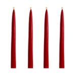 Mum 4 Adet Standart Şamdan Mumu 25CM Boy 2cm Kalınlık Kırmızı Dekoratif Mum Beeswax Candle Mum Bal Mumu
