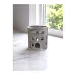 Mum ve Parafin Mermer Desenli El Yapımı Beton Tealight Mumluk +4’lü MaxiTealight Kalemlik Tealightlık taş tozu