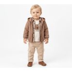 Mumbino Erkek Çocuk 4lü Ceketli Takım /ceket -Gömlek T-Shirt Pantolon 4 Parça Takım 6 - 24 Ay - 18 Ay - Bej - Kahverengi