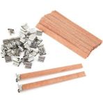 Mumi Ahşap Bambu Mum Fitili 13 cm 5 Adet - Karışık-Çok Renkli