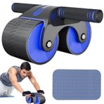 mumisuto Otomatik Rebound Aabdominal Wheel, AB Roller, Ab Wheel, Karın Kası Antrenörü, Karın Kası Antrenmanı, Karın Kasları Egzersizi için, Sağlam Çift Tekerlekli ve Otomatik Geri Tepme ile (Mavi)