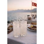 MumKusag Buzlu Bardak Rakı Tasarım Mum - Beyaz - 1 Adet