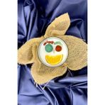 Mumlal Başak Burcu Mumu (375G - %100 Doğal Soya Wax - Portakal Kokulu - Aventurin ve Jasper Doğal Taşlı) - Beyaz