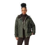 Mumlu Gabardin Oversize Mont Kapüşonlu Cepli Fermuarlı