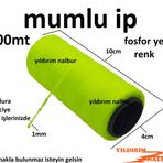 Mumlu İp 100mt Fosforlu Yeşil Renk Saraciye Hobi İpi Parlak