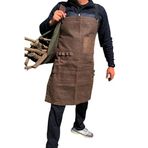 Mumlu Kanvas Marangoz Önlük – Dayanıklı Çok Cepli İş ve Atölye Önlüğü, Ayarlanabilir Kayışlı Usta Önlüğü | Tanto Bushcraft (Kahverengi)