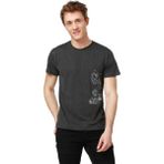 Mumu Chicken - İlker Sak Tasarımı Antrasit Bisiklet Yaka Erkek T-Shirt - Gri