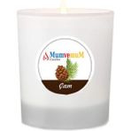 MumvemuM Çam Kokulu Bardak Mum ( Buzlu Cam Bardak ) - Beyaz - 1 Adet