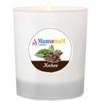 MumvemuM Kahve Kokulu Bardak Mum ( Buzlu Cam Bardak ) - Beyaz - 1 Adet