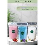 MUMYABİ 3'lü Doğal Içerikli Menekşe-Çilek-Vanilya Yağlı Banyo Kaya Tuzu Manikür/pedikür Peeling3x300 gr