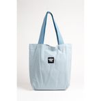 MUNCH İstanbul Pötikare Desenli Körüklü Keten Bez Çanta Tote Bag
