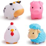 Munchkin Çiftlik Hayvanları Banyo Fışkırtma Oyuncağı – 4’lü Set, İnce Motor Gelişimini Destekler
