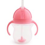 Munchkin Tıklama Kilitli Uçlu Pipetli Alıştırma Bardağı, 6AY+, 207ML, Pembe, 1 Adet