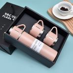 Mundo Venta 304 Paslanmaz Çelik Termos 3 Kupalı Termos Seti (Yurt Dışından) - Pembe