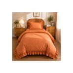 MundoLindo Fırfırlı Nevresim Takımı Light Cinnamon Tek Kişilik 2 Parça 160 X 220 Cm