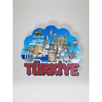 Mundy Türkiye Temalı Kabartmalı Polyester Magnet Buzdolabı Süsü 7,5cm x 6,5cm (KOD:974) - 1 Adet
