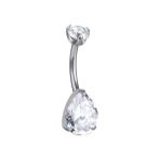 Munels F136 Titanyum Zirkon Taşlı Göbek Piercing - Belly Button