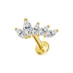 Munels F136 Titanyum Zirkon Taşlı Helix Piercing - Conch, Labret