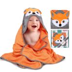 Munich Blue Bebek, Yeni Yürümeye Başlayan Bebek ve Bebek için Tilki Kapüşonlu Havlu - Büyük, Yumuşak ve Üniseks Bebek Banyo Havlusu Plaj ve Havuz için Mükemmel Hediye - 89 x 89 cm