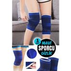 Munico 1 Çift Mavi Bandaj Sporcular Diz Ağrıları Olanlar İçin Dizlik Tüm Bedenlere Uyumlu Elastik Fitness