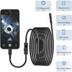 Munico 15 Metre Işıklı Endoskop Kamera, 8 LED Işıklı IP67 Su Geçirmez Boroskop, 16.4ft Yarı Sert Kablo