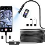 Munico 15 Metre Lens Fiberskop Çift Lensli Lens Su Geçirmez Endüstriyel Endoskop Kamera LED Akıllı Telefon