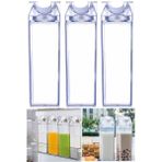 Munico 3 Adet 500ML Clear Reusable Su Şişesi Süt Kutusu Karton Sert Plastik Bardak Su Kaliteli Şişe Şeffaf